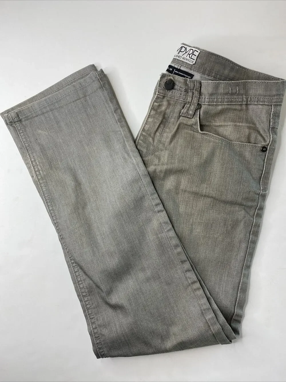 Empyre Mens Size 30 Washed Gray Jeans